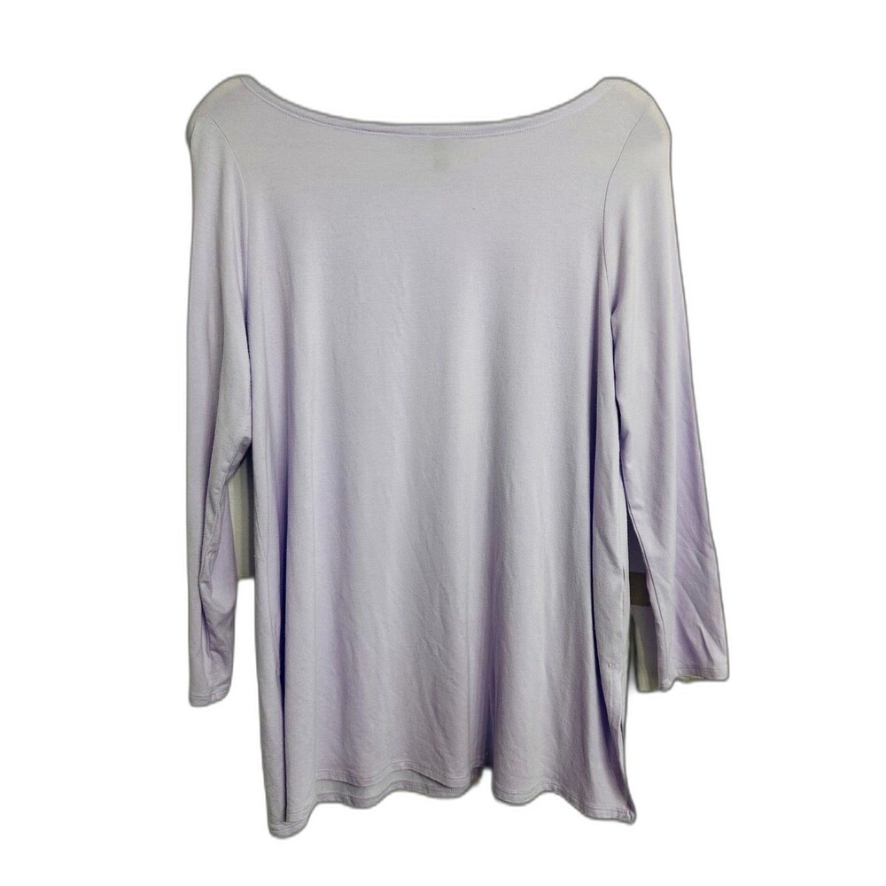 Eileen Fischer Lilac Minimalist Loose Flowy Cozy 3/4 Sleeves Shirt Top PL/PG